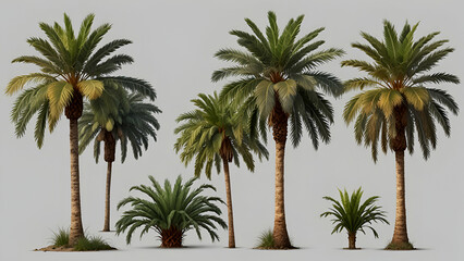 Fototapeta premium A set of sago palms, ancient and sturdy, isolated against a transparent background, adding tropical elegance to any design.