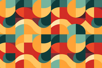 Background in 60s, 70s, 80s style. Wallpaper or poster blank. Geometric pattern
