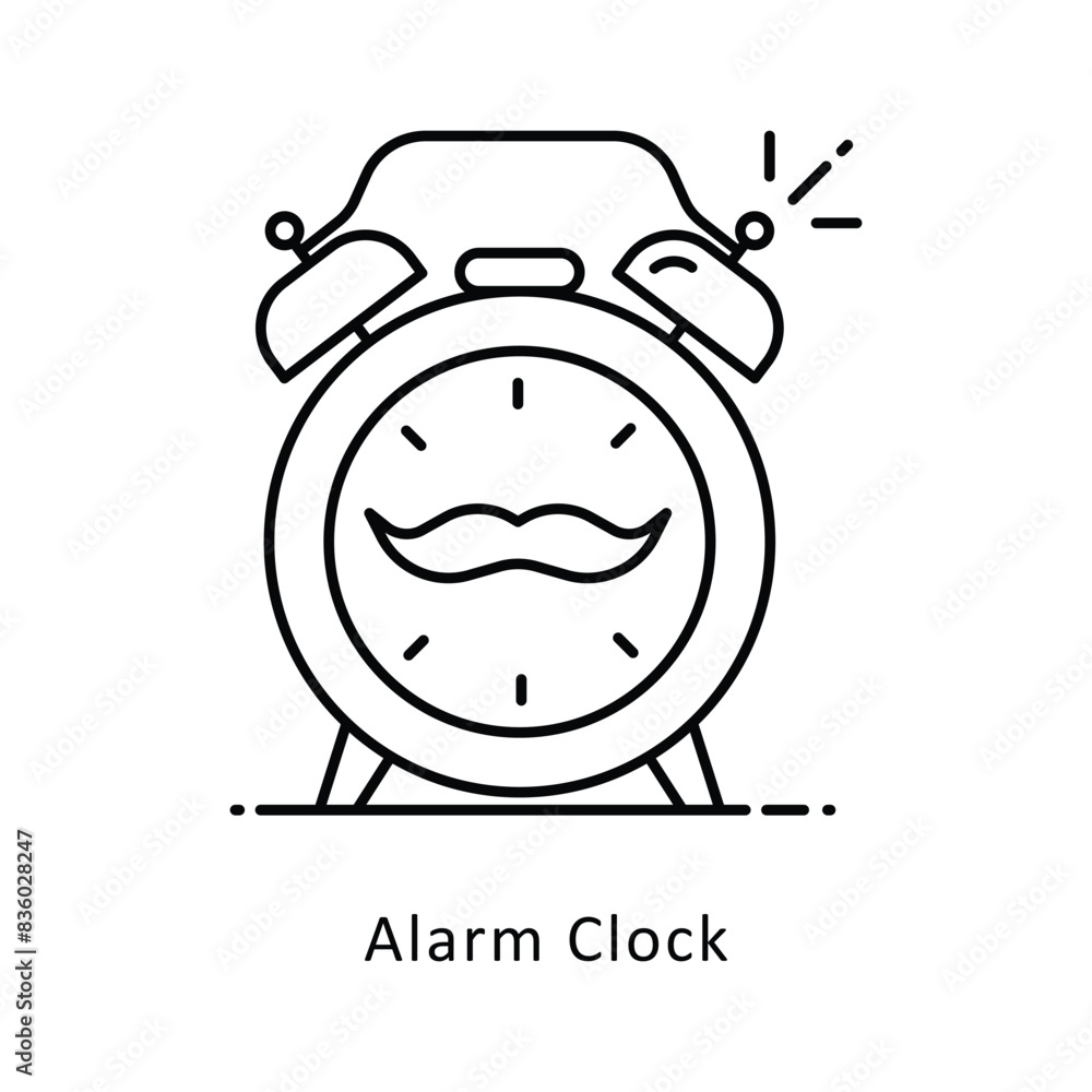 Poster alarm clock vector filled outline design illustration. symbol on white background eps 10 file