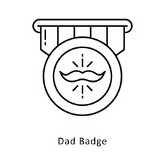 Dad Badge Vector Filled  outline Design illustration. Symbol on White background EPS 10 File