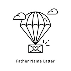 Father Name Latter Vector Filled  outline Design illustration. Symbol on White background EPS 10 File