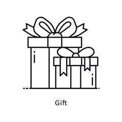 Gift Vector Filled  outline Design illustration. Symbol on White background EPS 10 File