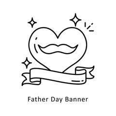 Father Day Banner Vector Filled  outline Design illustration. Symbol on White background EPS 10 File