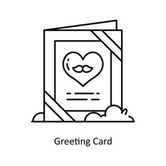 Greeting Card Vector Filled  outline Design illustration. Symbol on White background EPS 10 File