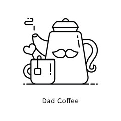 Obraz premium Dad Coffee Vector Filled outline Design illustration. Symbol on White background EPS 10 File