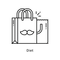 Diet Vector Filled  outline Design illustration. Symbol on White background EPS 10 File