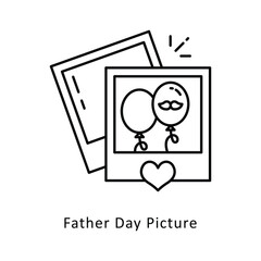 Father Day Picture  Vector Filled  outline Design illustration. Symbol on White background EPS 10 File