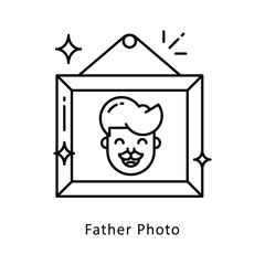 Father Photo Vector Filled  outline Design illustration. Symbol on White background EPS 10 File