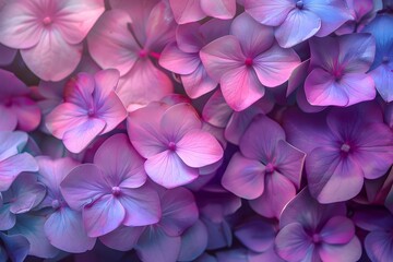 Stunning Purple Hydrangea Wallpaper: Macro Photography of Detailed Flowers in Close-up Shot