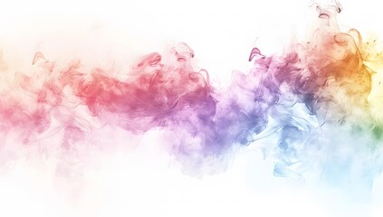 Fototapeta premium Colorful Smoke Splash Design on Rainbow Background with White Space for Text and Decoration