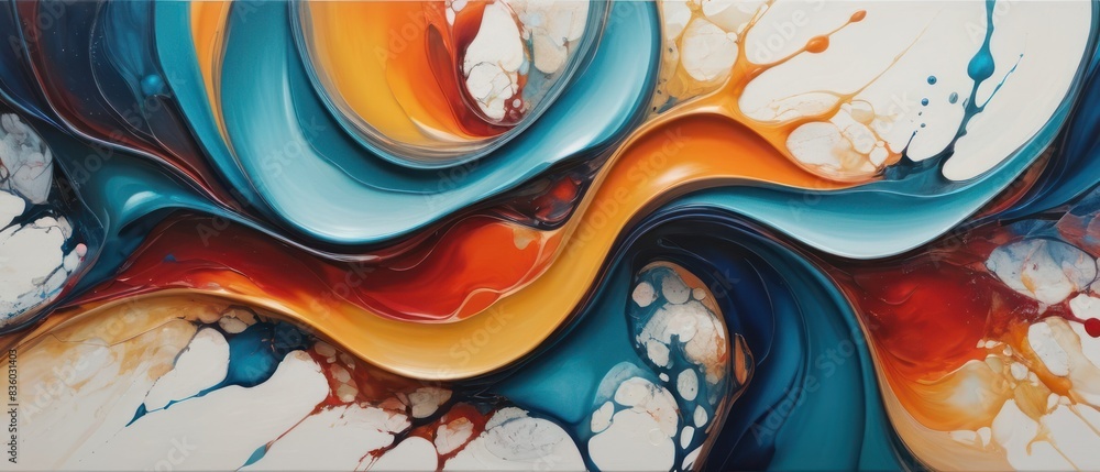 Wall mural abstract fluid painting background - Wall murals