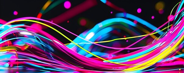 Futuristic Abstract Wave Pattern with Glowing Purple and Blue Dots