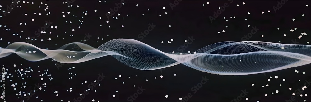 Poster dynamic technology wave in motion graphics on black background