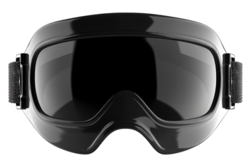 Black color gorgeous biker googles isolated on transparent background