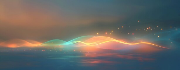 Futuristic Tech Abstract Background with Glowing Light Blue and Pink Dots on a Dark Blue Surface  Network Connection Structure and Big Data