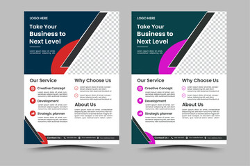 Corporate creative colorful business flyer template design set, abstract business flyer, vector template design or business poster template design Business Flyer Corporate Flyer Template Geometric,