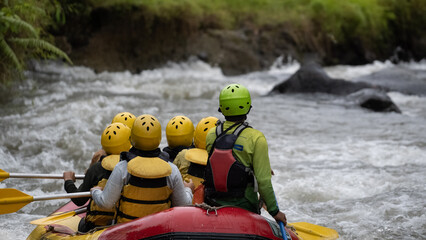 White water rafting on tropical rainforest rivers