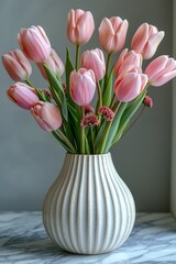 beautiful bouquet of pink and yellow flowers
