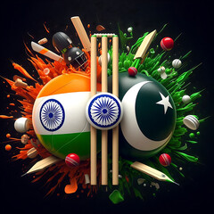 Pakistan VS India Cricket Match concept. Cricket match design concept, pak vs india. 