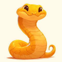 Fototapeta premium Cute Cartoon Snake isolated on a white background