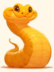 Fototapeta premium Cute Cartoon Snake isolated on a white background