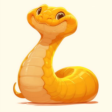 recommend clip art: Cute Cartoon Snake isolated on a white background