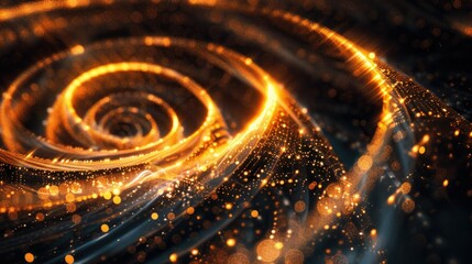 Glowing arrows in a spiral formation, symbolizing dynamic movement.