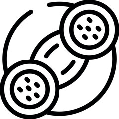 Vector illustration of a classic telephone receiver icon in a simple black and white line art style
