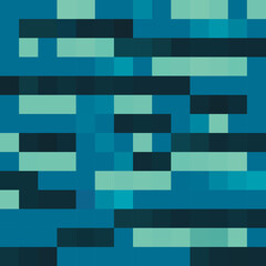 Pixel art on a turquoise background symbolizing water