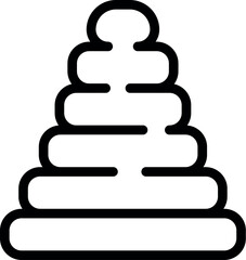 Minimalistic black and white simplified pyramid structure icon with linear geometric design and scalable vector graphic illustration for corporate branding and organization hierarchy in a modern and a