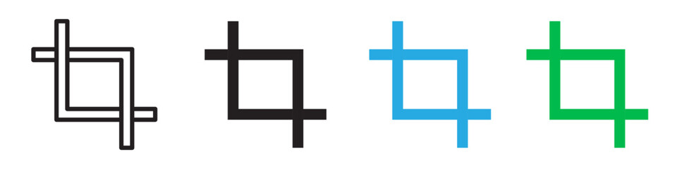 Crop tool icon line art vector