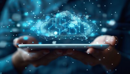 Digital technology, technical cloud support customer service concept, it's support data exchange.