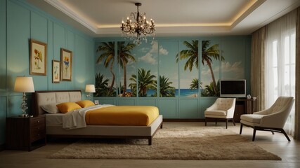 "Summer Serenity: Interior Design Capturing the Essence of a Bedroom Retreat"