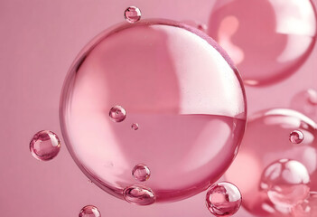 Pink soap bubbles on pink background,wallpaper