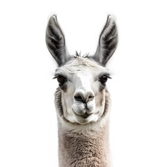 Obraz premium cute watercolor llama with gray and beige colors