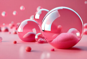 Pink bubles on pink background,dynamic wallpaper