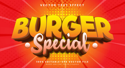 Burger Special editable text effect Template suitable for food product