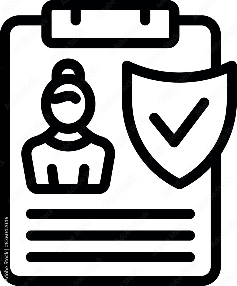 Poster personal data security icon with shield, user avatar, and cyber symbol for secure online identity pr