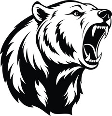 angry polar bear silhouette