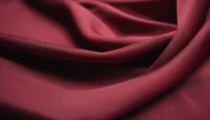 Fototapeta premium Dark red draped linen as a background. 