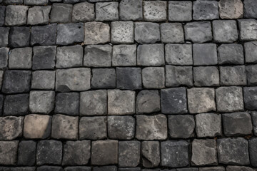 Processed collage of pavement cobble stones surface texture. Background for banner, backdrop