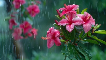 Blossoming Beauty: Adenium Flowers Flourish in the Rain - AR 7:4