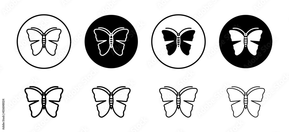 Poster butterfly icon vector set collection for web