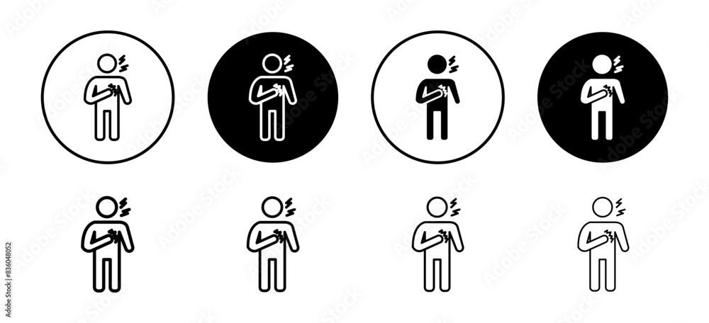 Poster heart attack icon vector set collection for web