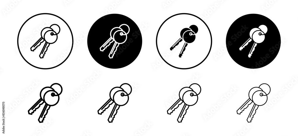 Poster keys icon vector set collection for web