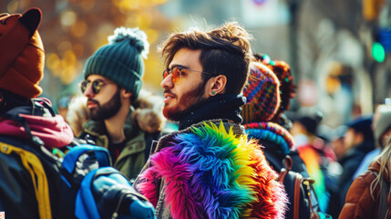 Group of gay persons on the street