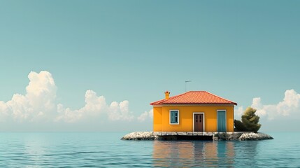 Obraz premium Dreamy Mediterranean House by the Sea