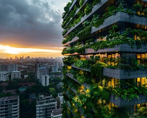 Obraz premium Vertical Farming Transforming Urban Landscapes Towards Sustainability and Eco Friendly Living