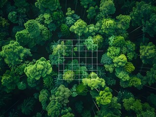Remote sensing technology used in monitoring forest health and growth showcasing nature s sustainability concept