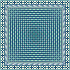 Hijab scarf flower abstract pattern.Ethnic geometric ornament with frame motif border hijab pattern.Design for fabric,print,scarves,shawl,kerchief,bandana,clothing,pareo,pillows,tablecloth,decoration.